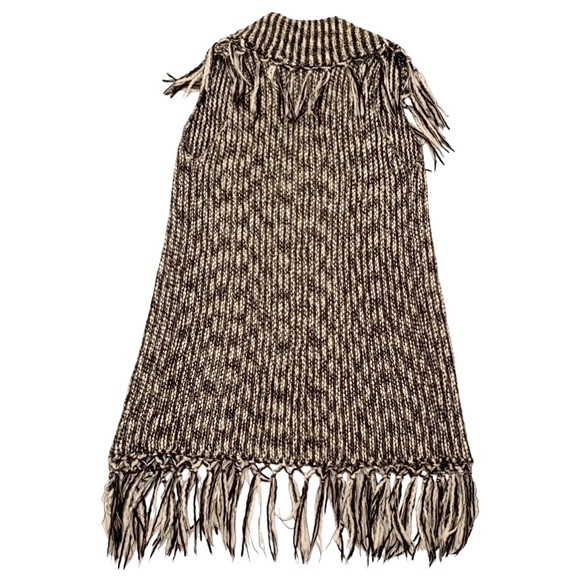 CHICO’S Womens Long Open Front Fringed Wool Blend Cardigan Western Cowboy  *Sz.2 - Picture 11 of 12